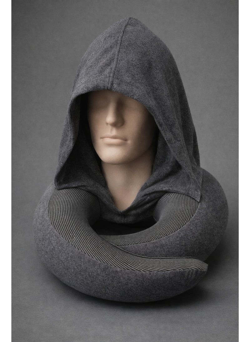 F.A.M.S Luxury Memory Foam Travel Neck Pillow with Privacy Hoodie – 360° Ergonomic Neck Support, Breathable & Machine Washable Cover for Flights, Car & Office - Image 1